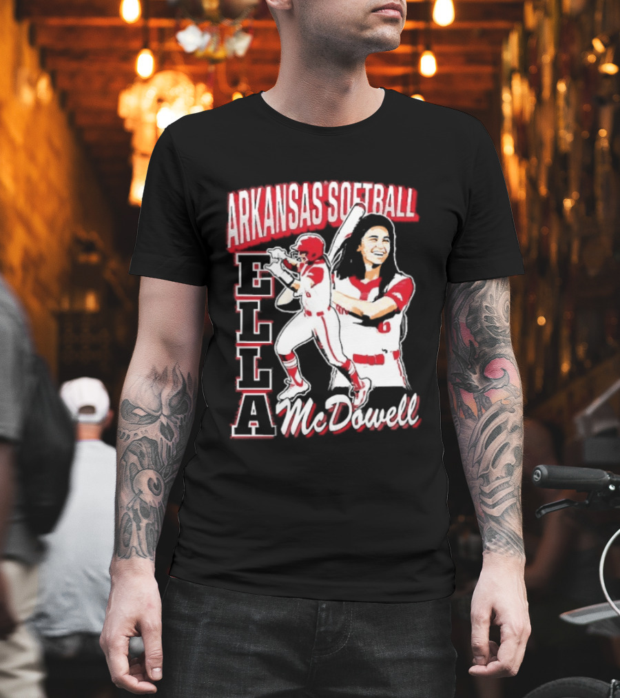 Ella McDowell Arkansas Softball Player Team Spirit T-Shirt