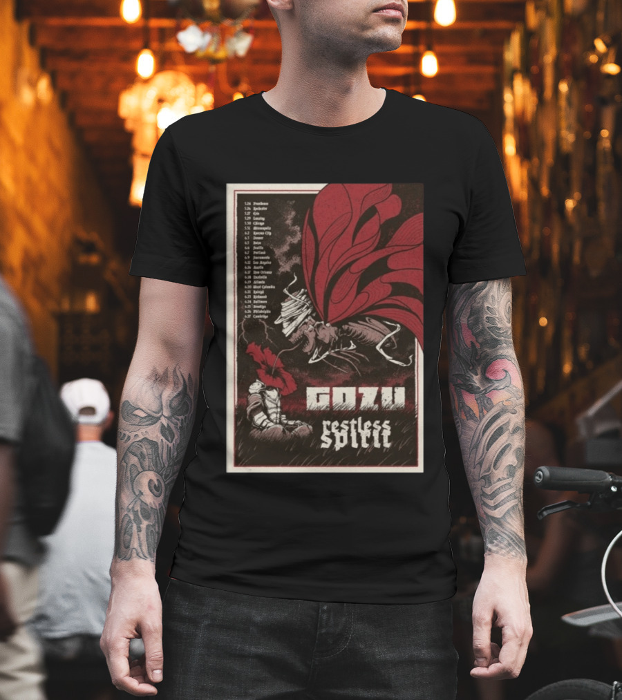 Gozu Restless Spirit Tour 2026 Providence Boston NYC Los Angeles Chicago Dates T-Shirt