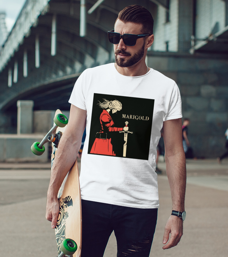 Marigold Witch Bolt Warrior Woman With Sword T-Shirt