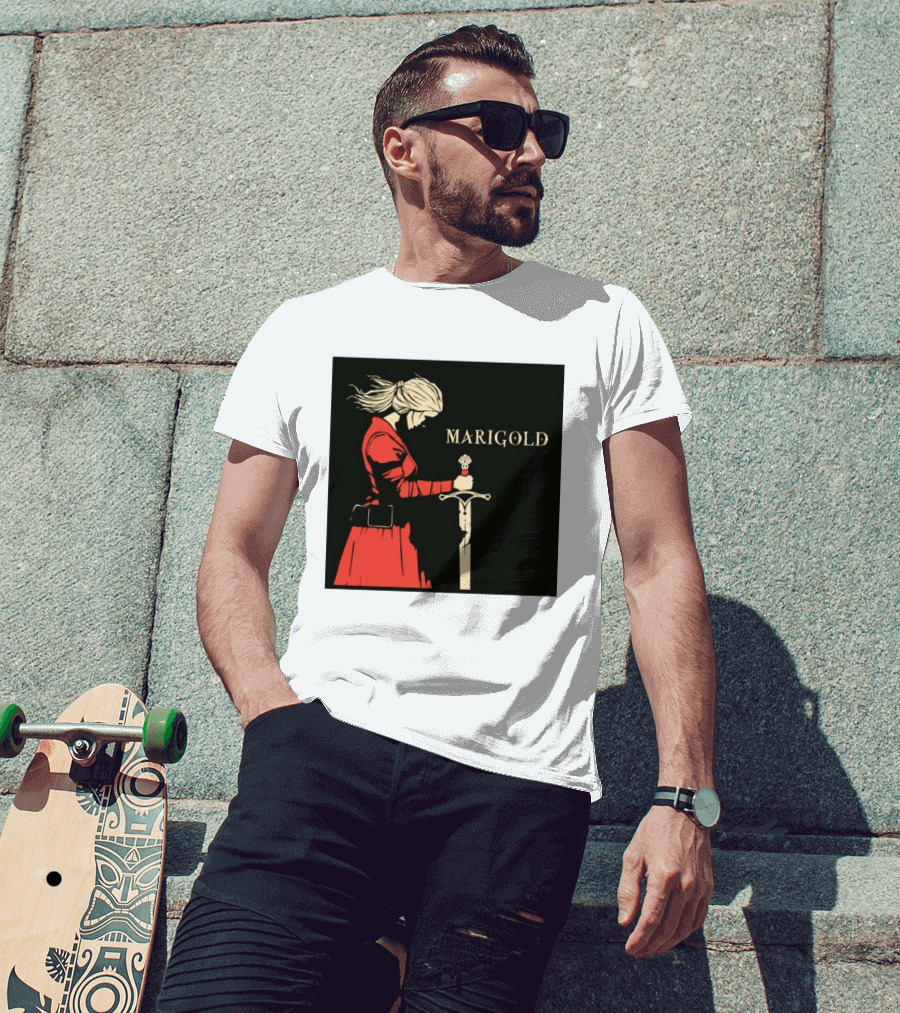 Marigold Witch Bolt Warrior Woman With Sword T-Shirt