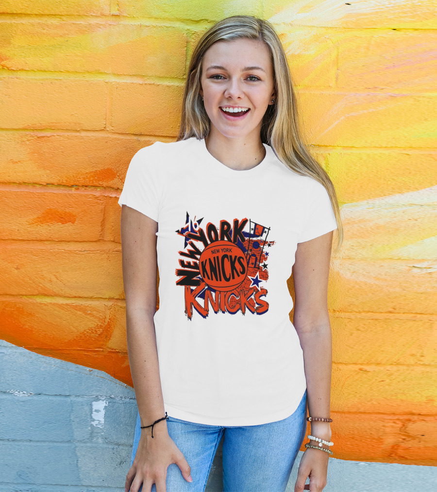 New York Knicks Hardwood Classics Play By Play Vintage Team Basketball T-Shirt