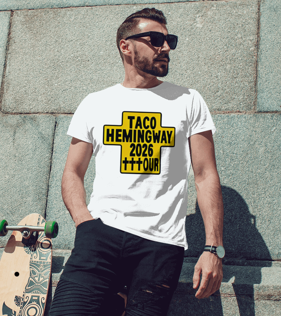 Taco Hemingway 2026 Tour Cross Symbol With Triple Crosses T-Shirt