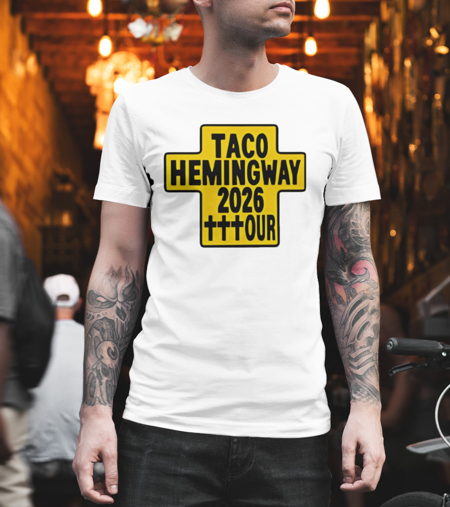 Taco Hemingway 2026 Tour Cross Symbol With Triple Crosses T-Shirt
