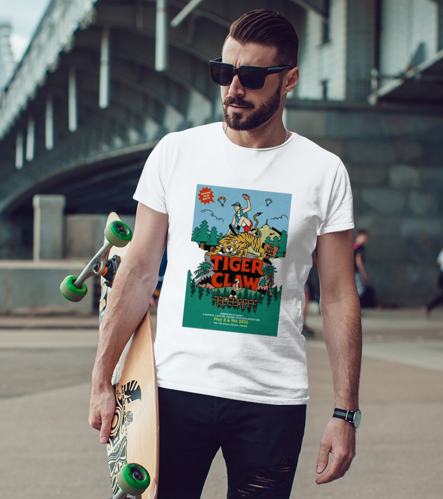 Choose Your Route Tiger Claw May 8 9 2026 3 Summits Adventure 50k The Ascent Big Cat Ambush T-Shirt