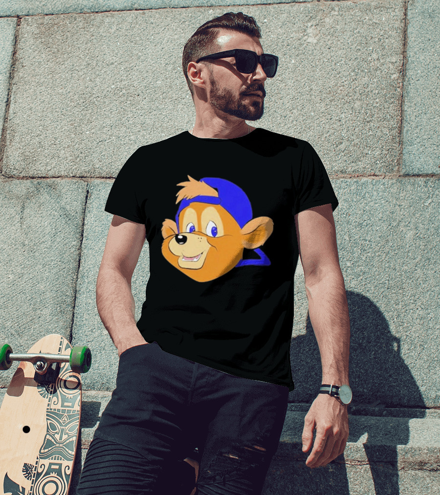 Chicago Cubs Clark Mascot Face Blue Cap T-Shirt