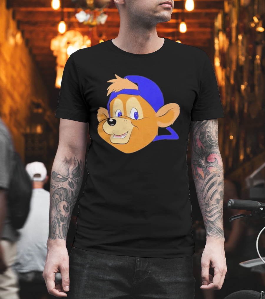 Chicago Cubs Clark Mascot Face Blue Cap T-Shirt