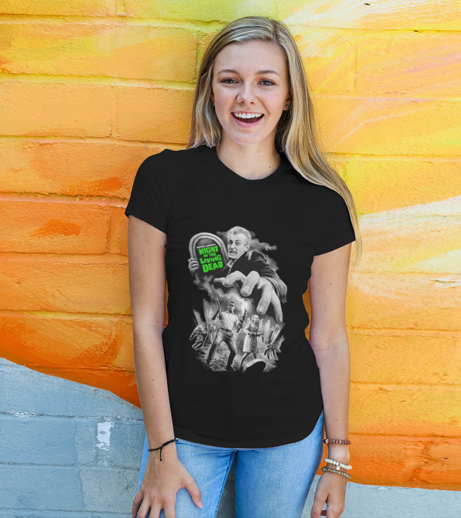 Fright Rags George A. Romero's Night Of The Living Dead Movie Zombies Graveyard Scene T-Shirt