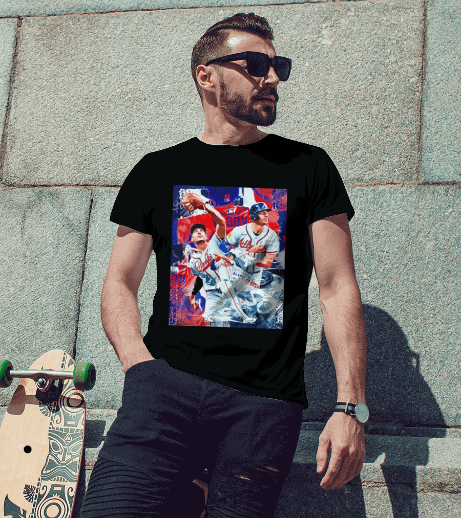 Matt Olson Atlanta Braves Baseball Action Collage T-Shirt