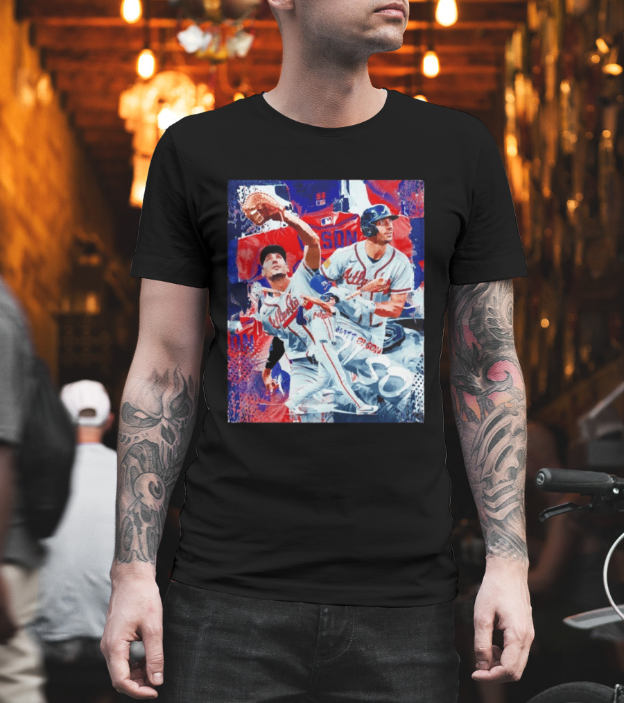Matt Olson Atlanta Braves Baseball Action Collage T-Shirt