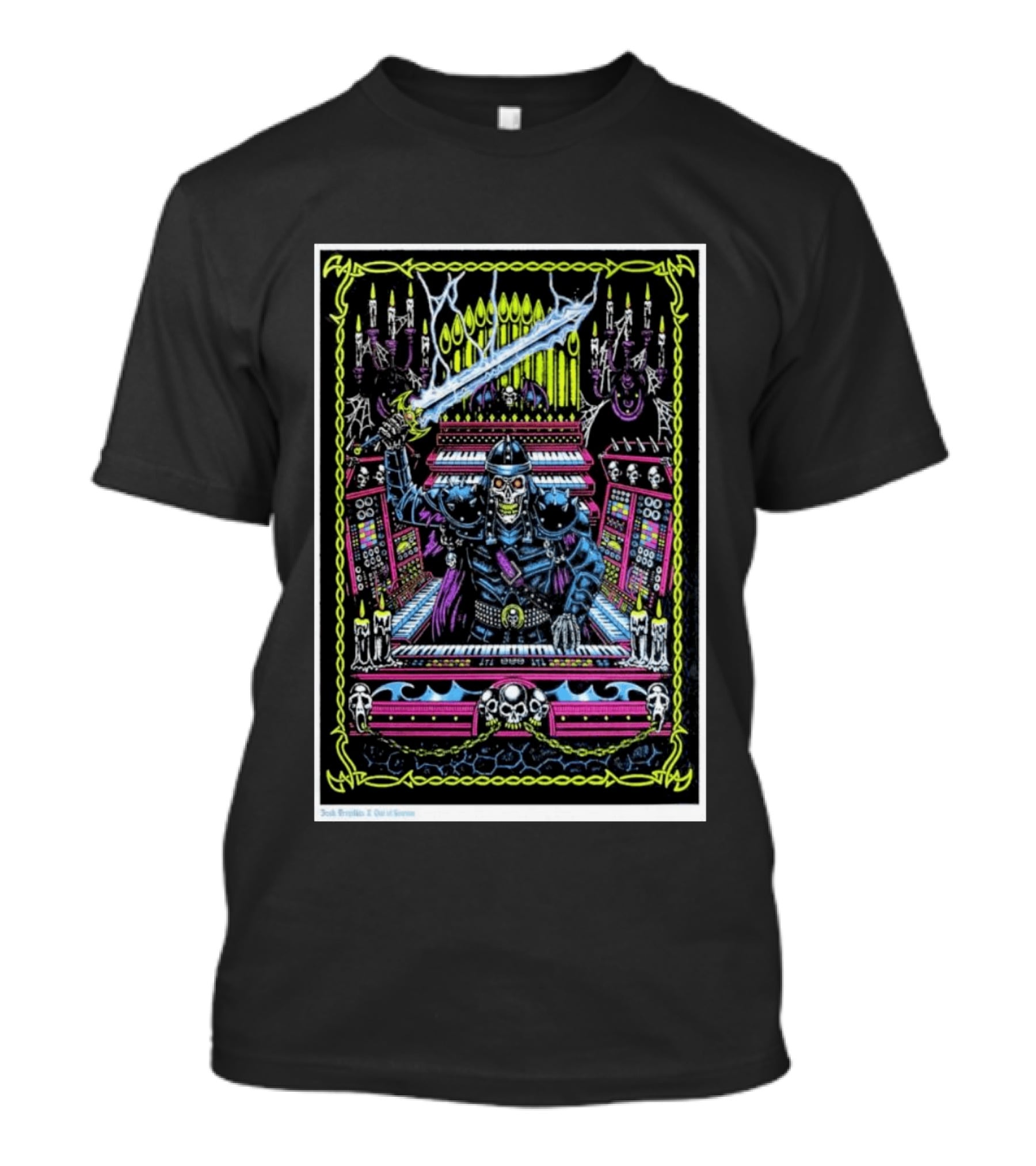 Out Of Season Skeleton Warrior Organist T-Shirt