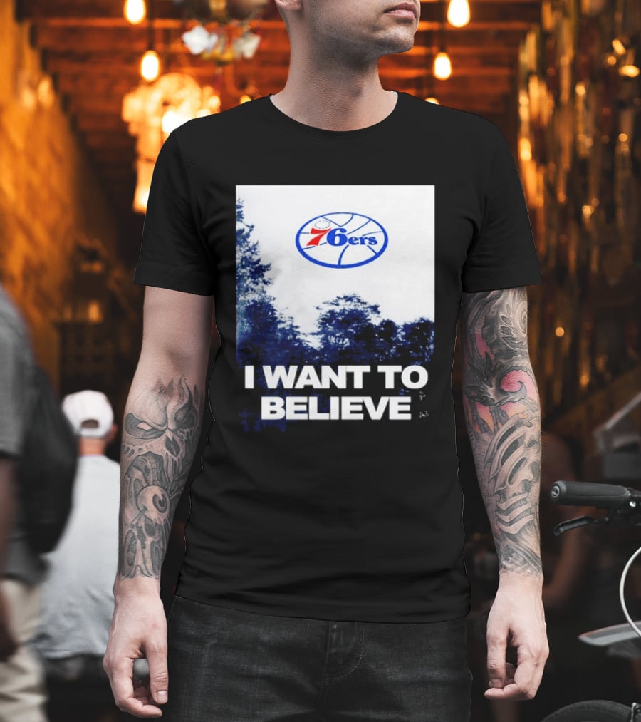 Philadelphia 76ers 6ers I Want To Believe UFO Basketball T-Shirt