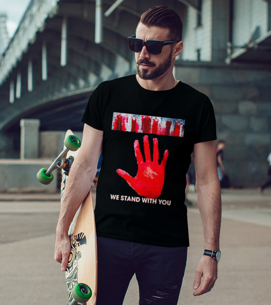 Red Dress Day We Stand With You Handprint T-Shirt