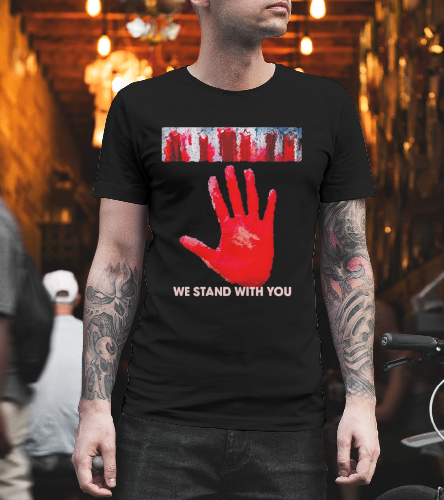 Red Dress Day We Stand With You Handprint T-Shirt