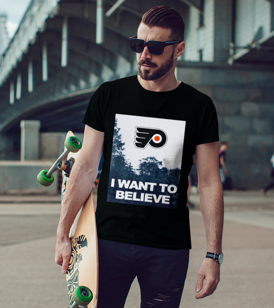 Philadelphia Flyers I Want To Believe UFO Hockey T-Shirt