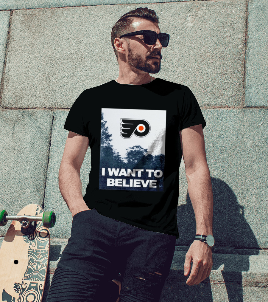 Philadelphia Flyers I Want To Believe UFO Hockey T-Shirt