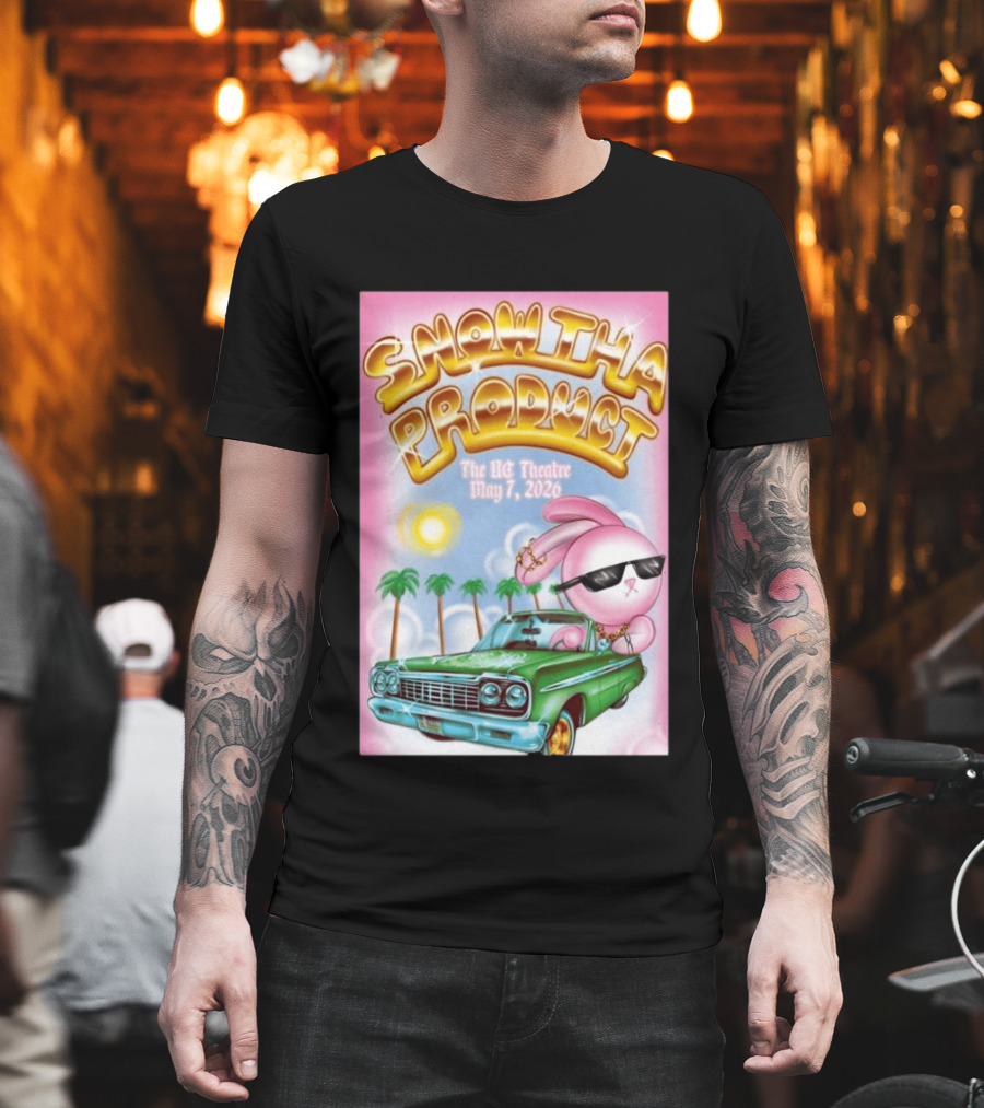 SNOW THA PRODUCT UC Theatre May 7 2026 Pink Bunny Sunglasses Lowrider Palms T-Shirt