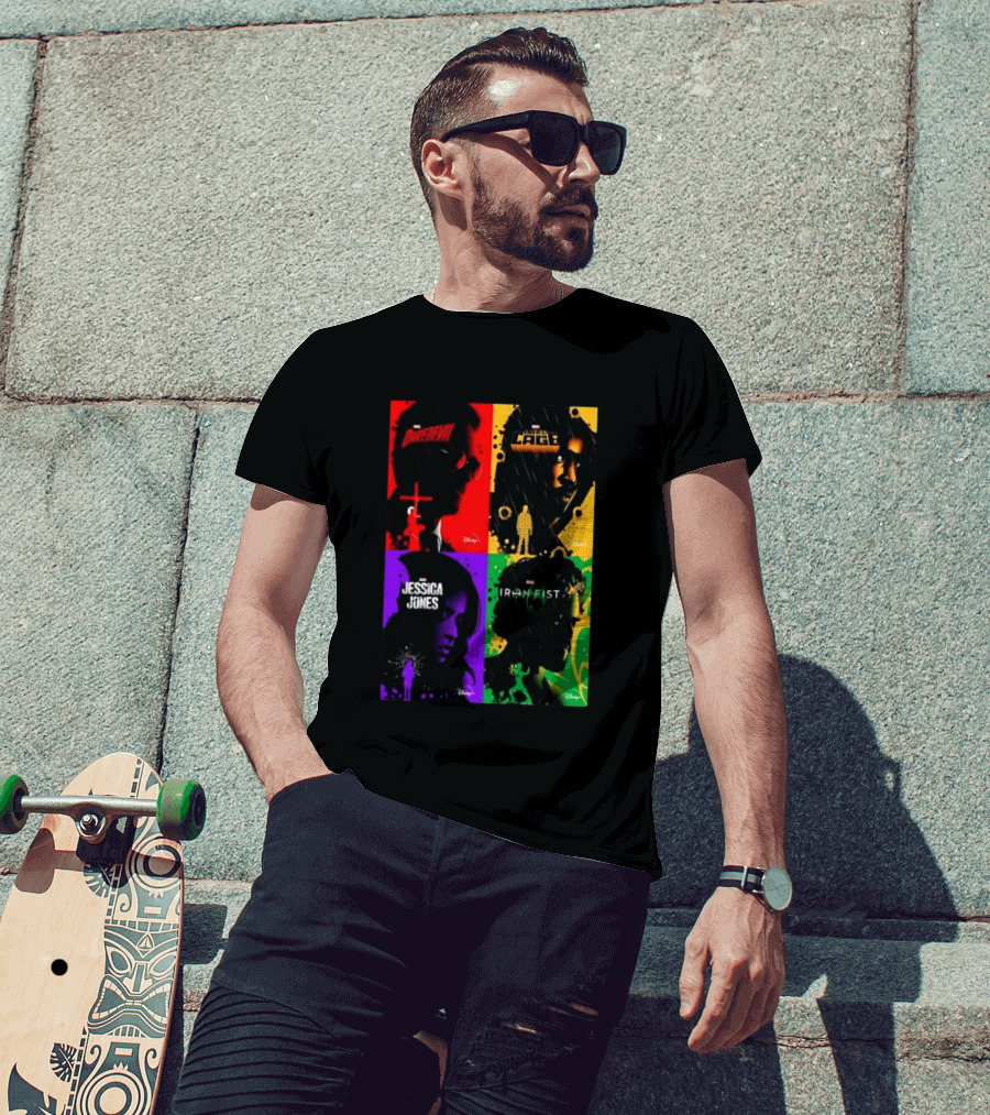 Marvel Daredevil Jessica Jones Luke Cage Iron Fist Heroes Disney T-Shirt