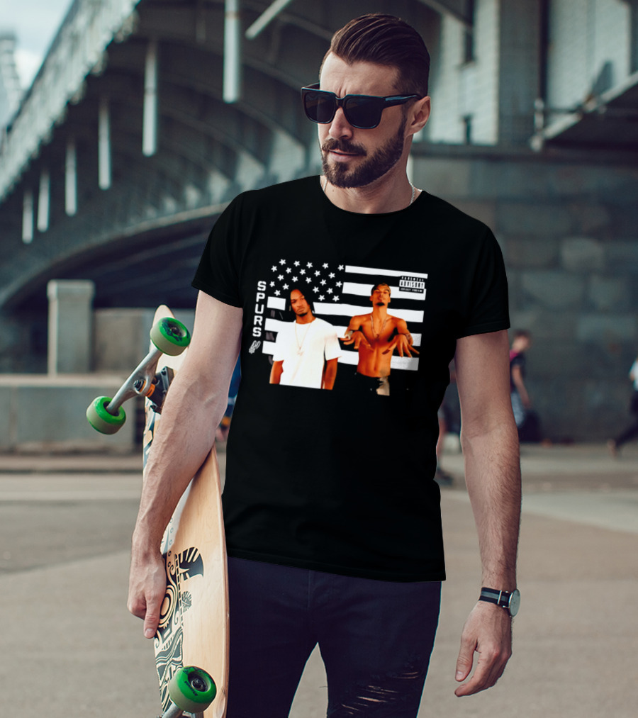 Spurs Wemby And Castle Stankonia American Flag T-Shirt