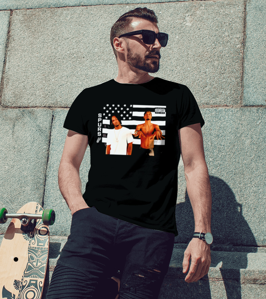 Spurs Wemby And Castle Stankonia American Flag T-Shirt