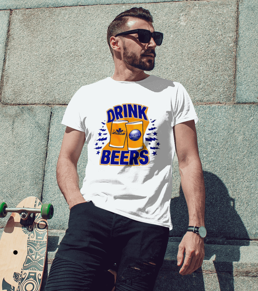Buffalo Sabres Labatt Drink Beers Electric Stars T-Shirt
