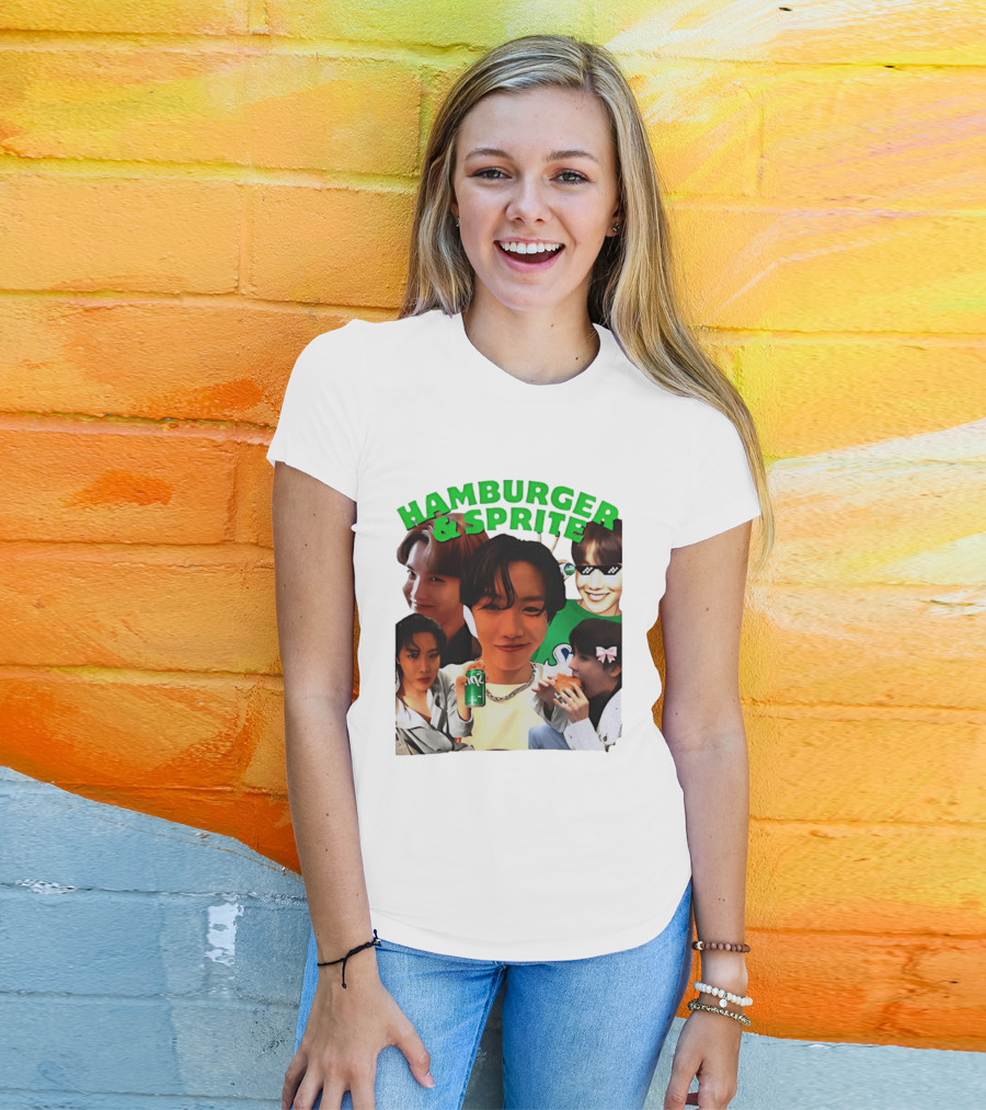 J Hope BTS Hamburger & Sprite Collage T-Shirt