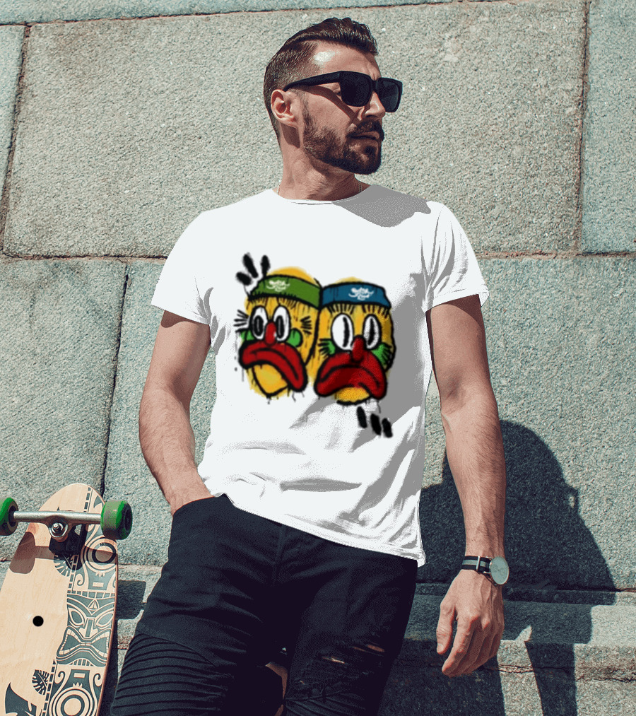 Rolling Loud RL X RL Slawn Jester Two Sad Faces Headbands T-Shirt