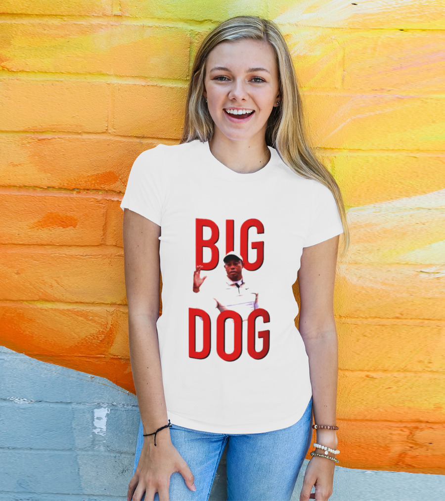 Tiger Woods Big Dog Meme Red Text Sports T-Shirt