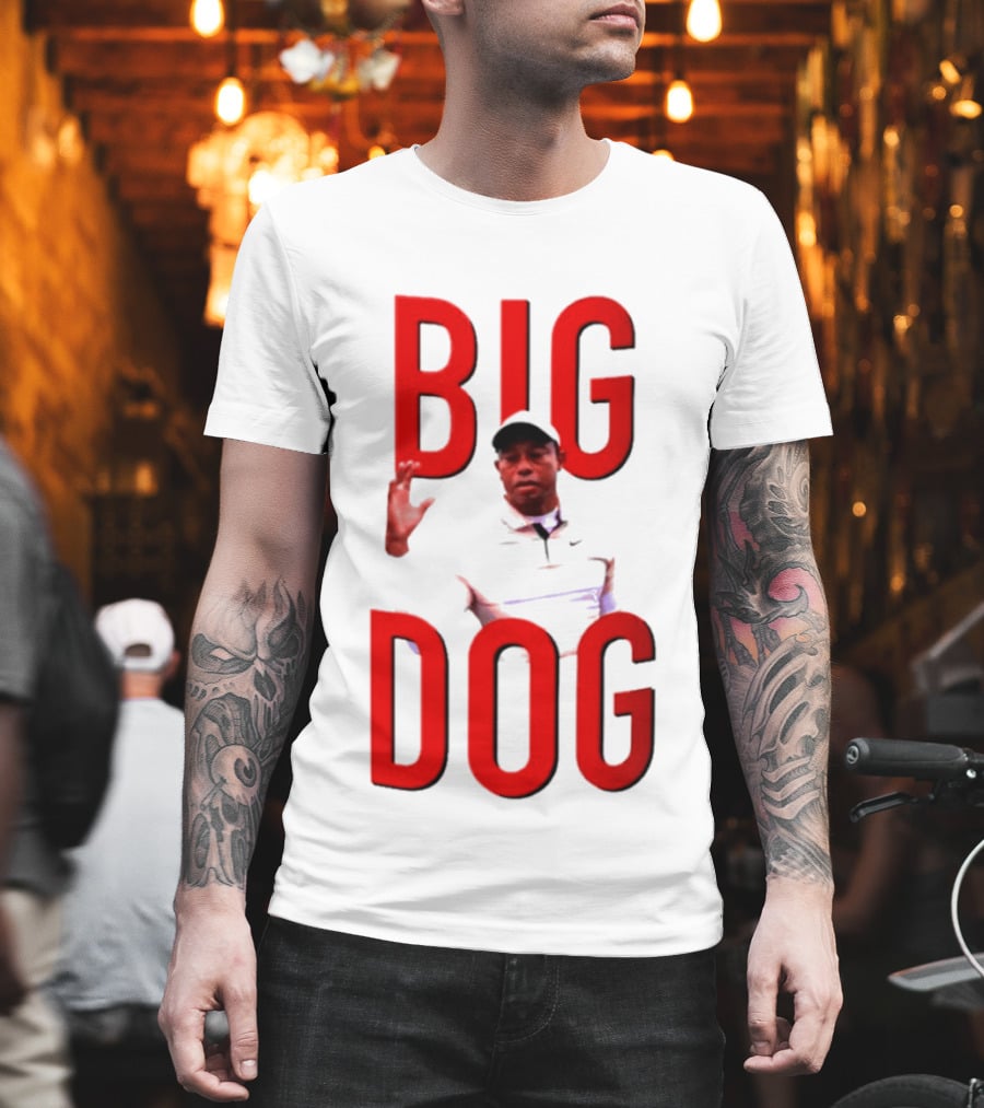 Tiger Woods Big Dog Meme Red Text Sports T-Shirt