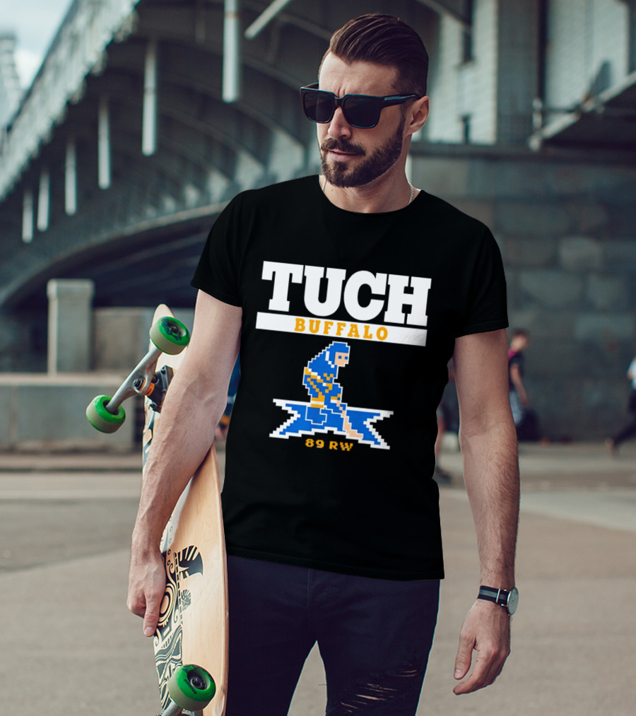 Tuch Buffalo Sabres 89 RW Classic Pixel Hockey T-Shirt