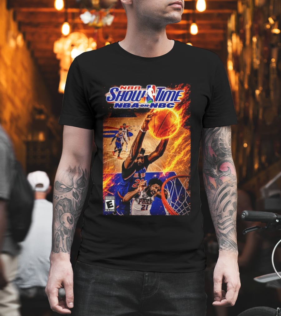 NBA Showtime Dunking Mitchell Robinson On Joel Embiid NBA On NBC T-Shirt