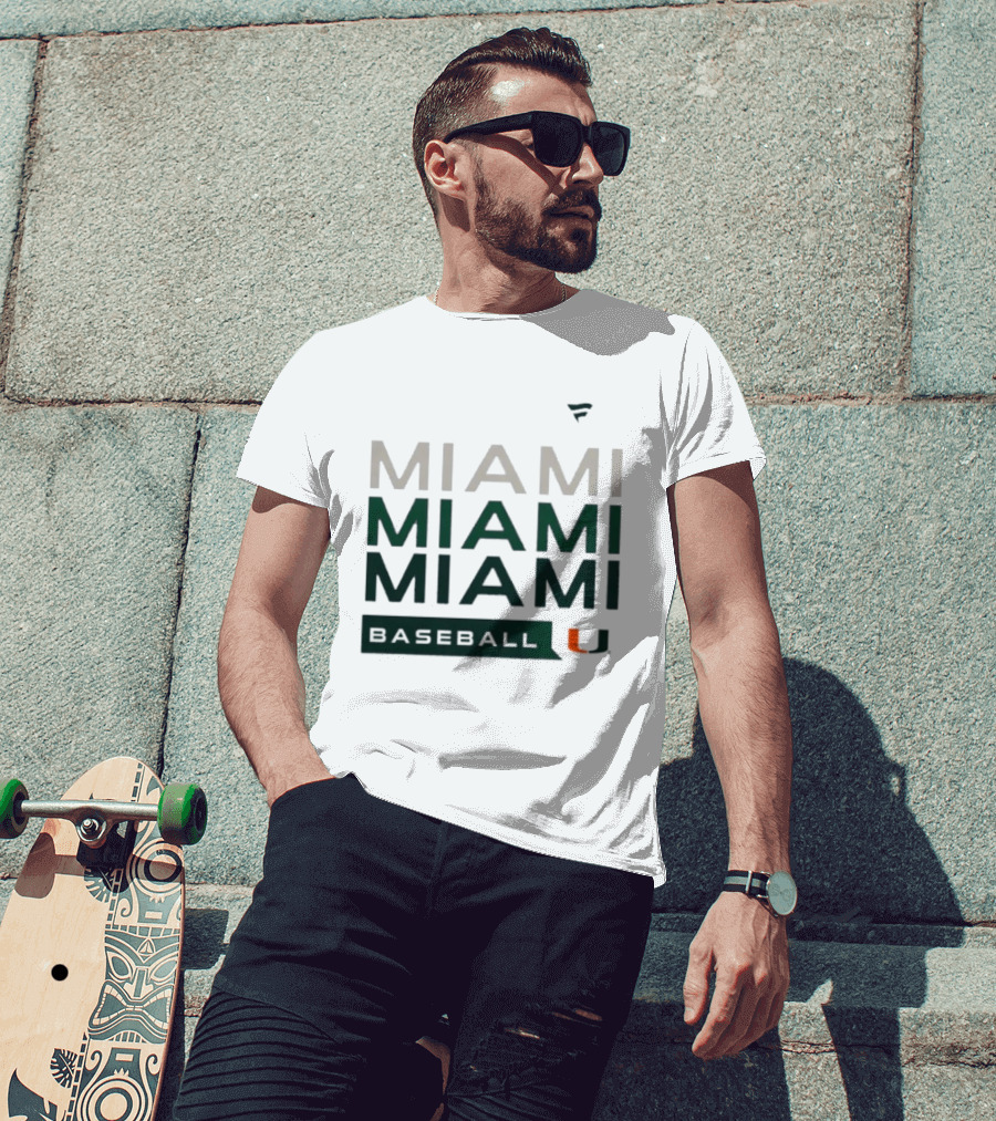 Miami Hurricanes Baseball Hype Tri Blend Miami U T-Shirt