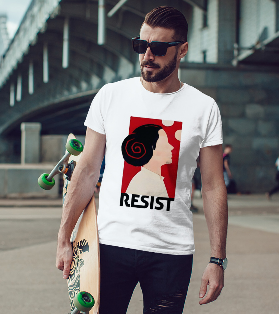 Princess Leia Resist Style Icon With Red And White T-Shirt