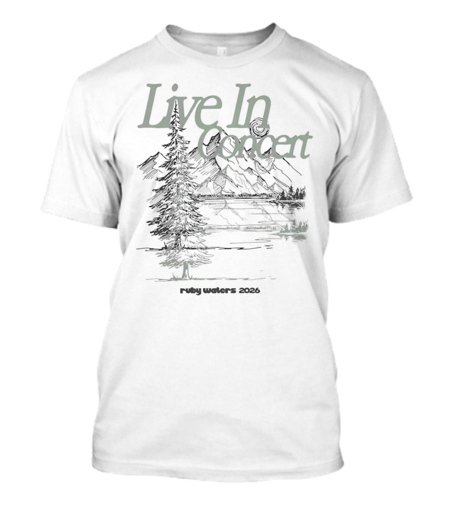 Live In Concert Ruby Waters 2026 Mountain Scenery T-Shirt