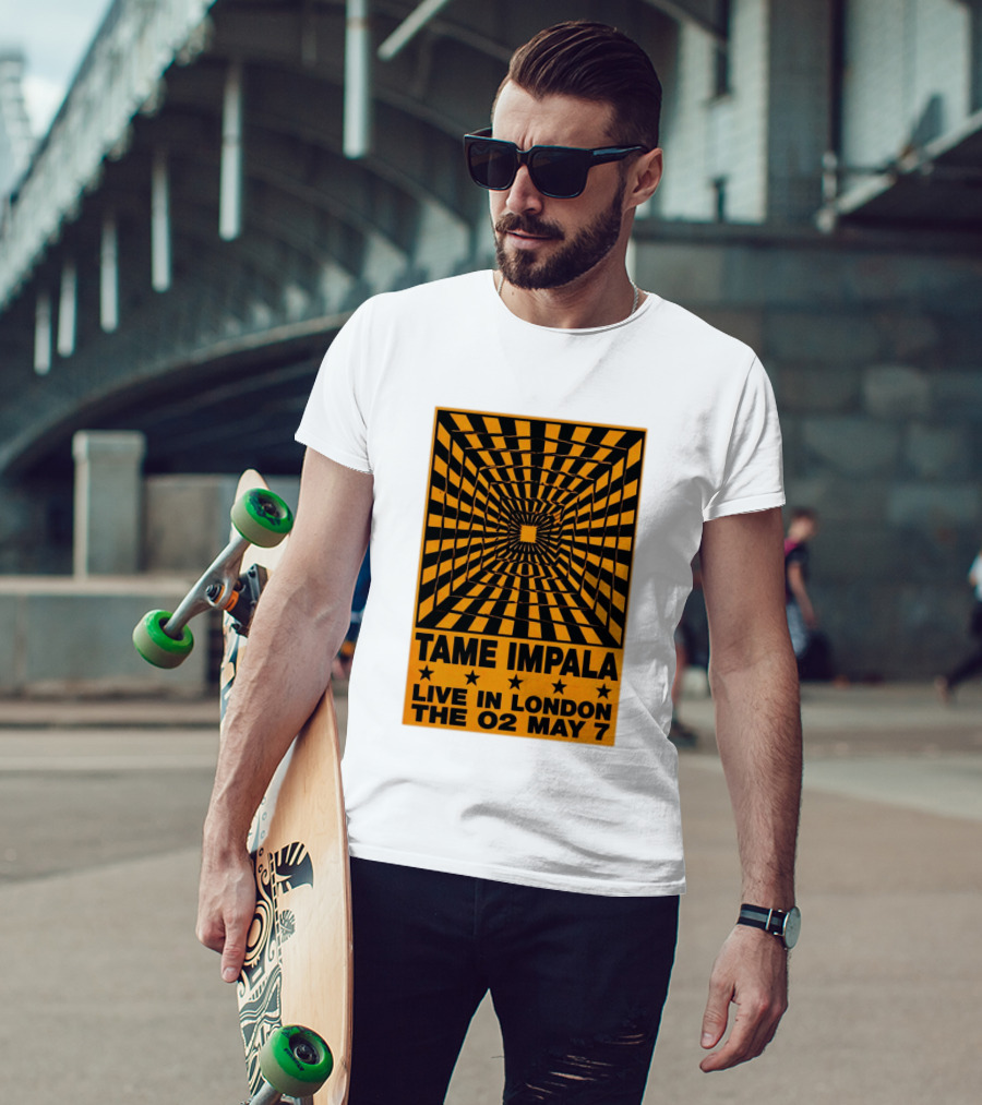 Tame Impala Live In London The O2 May 7 Optical Illusion Concert T-Shirt