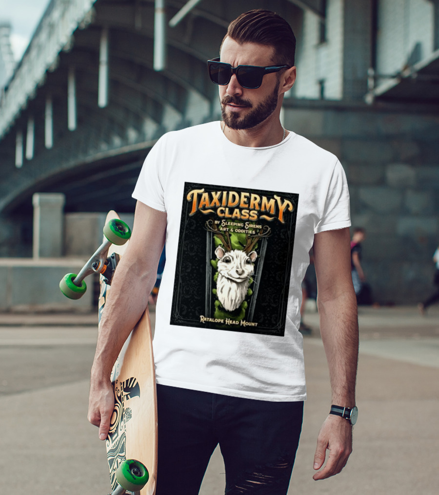 Taxidermy Class Sleeping Sirens Art Oddities Ratalope Head Mount T-Shirt