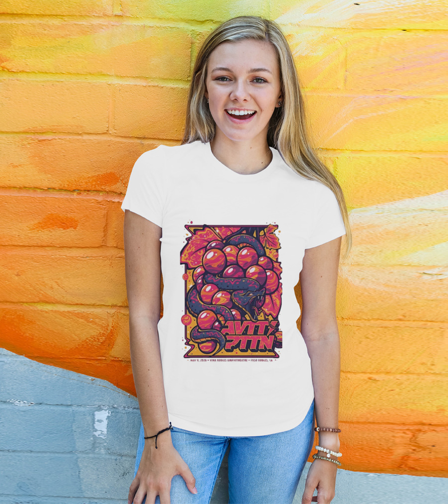 Avett Brothers Paso Robles CA 2026 May 9 Tour Snake Grapes T-Shirt