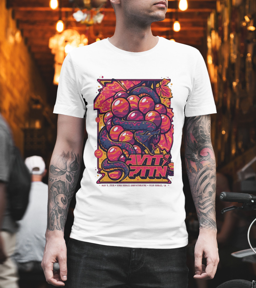 Avett Brothers Paso Robles CA 2026 May 9 Tour Snake Grapes T-Shirt