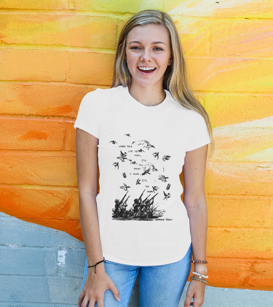When This Life Is Over I'll Fly Away Glory Bird Silhouette Clouds T-Shirt