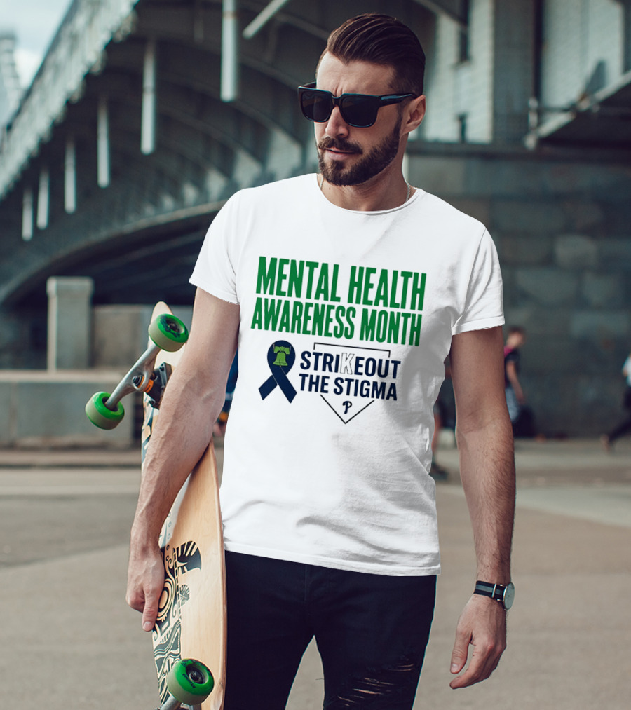 Philadelphia Phillies Mental Health Awareness Month Strikeout The Stigma T-Shirt