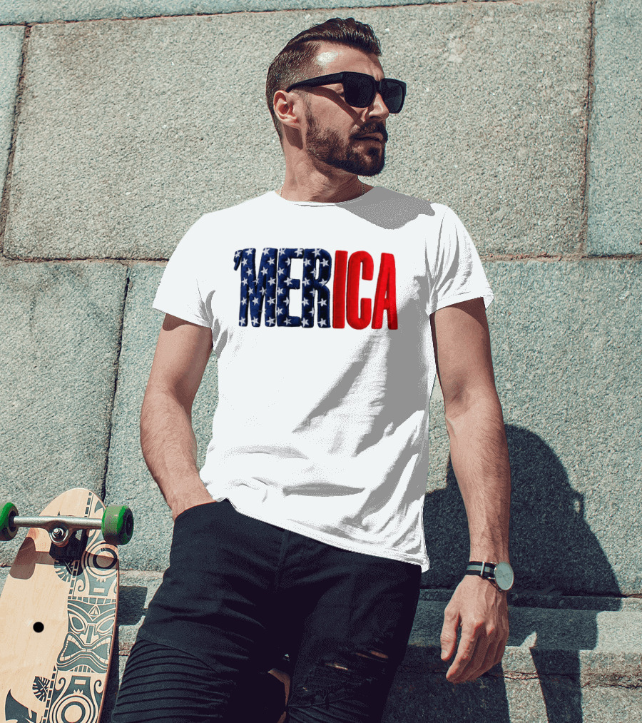 2026 USA 250th Merica Chrome White Camo Hat Stars Stripes T-Shirt