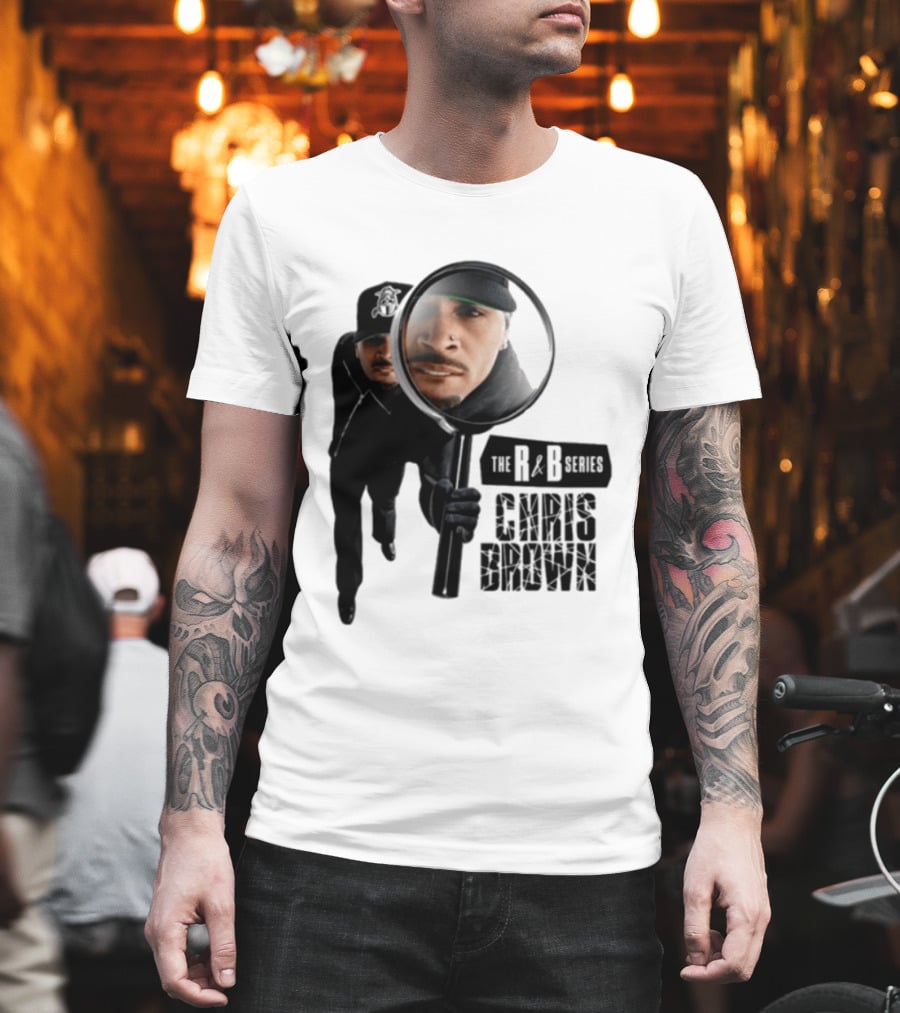 Chris Brown R&B Series Magnified Music Icon Magnifying Glass T-Shirt