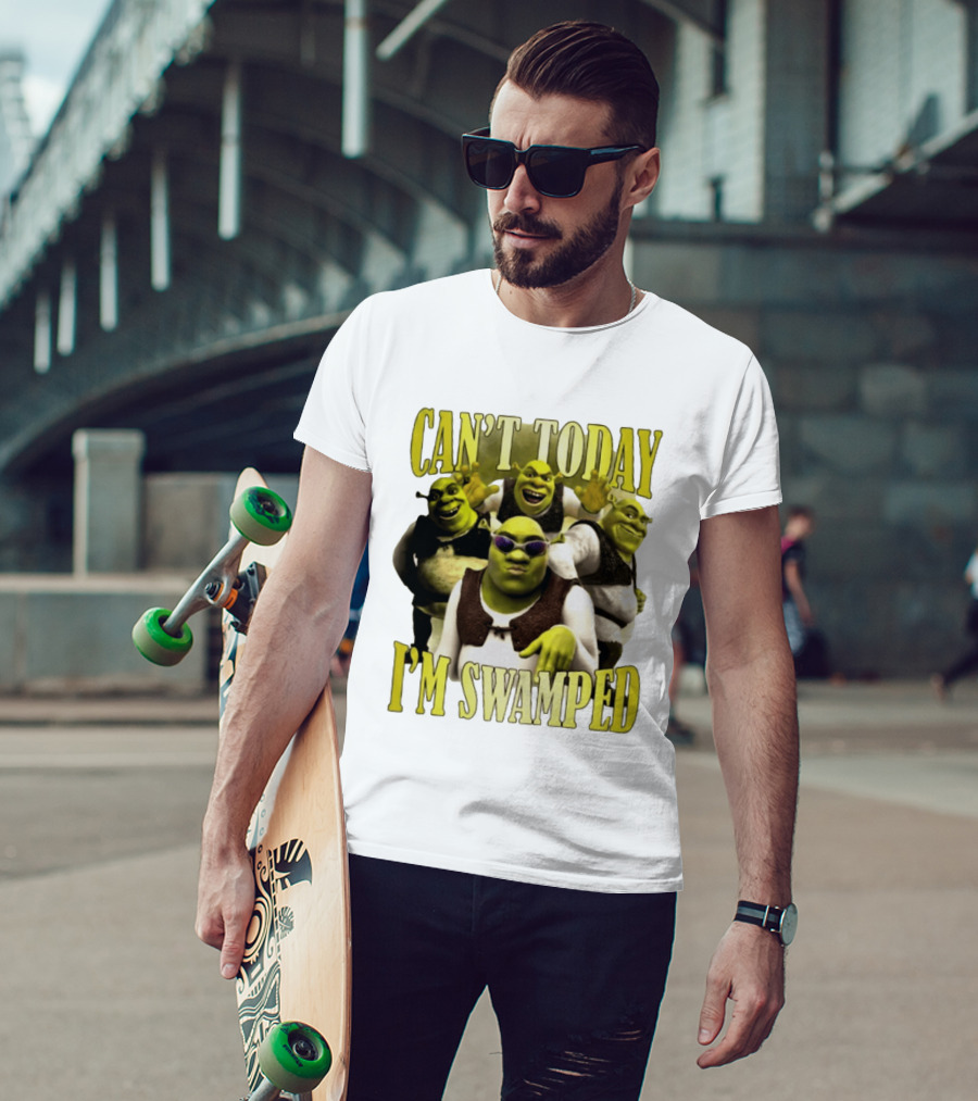 Can't Today I'm Swamped Shrek Characters Meme T-Shirt