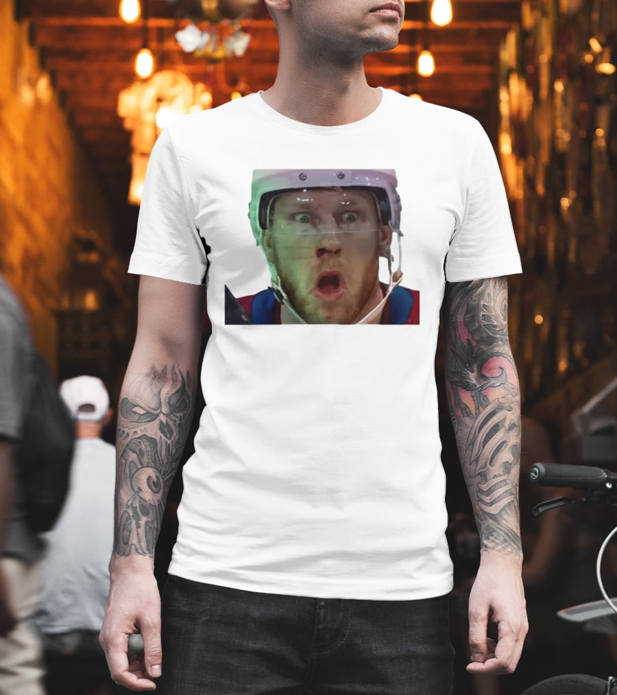 Nathan MacKinnon What The Puck Reaction Hockey T-Shirt