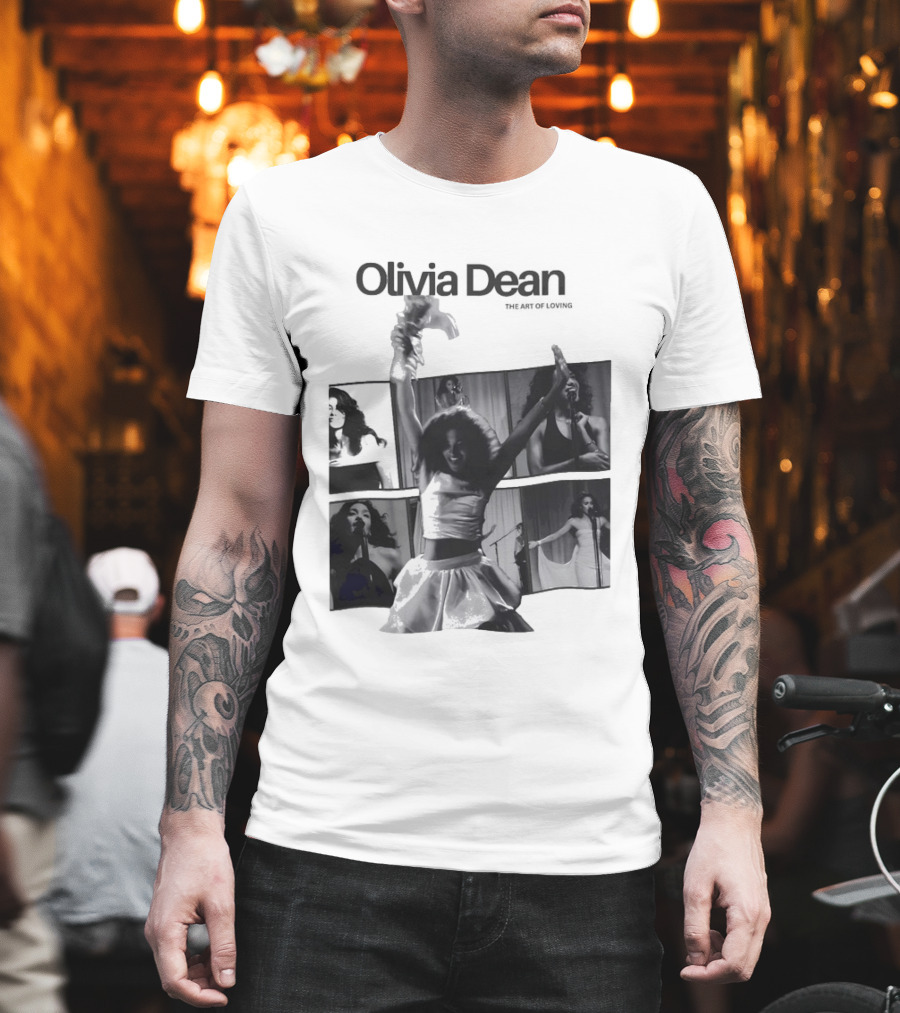 Olivia Dean Concert Performance Collage Black And White Photography T-Shirt