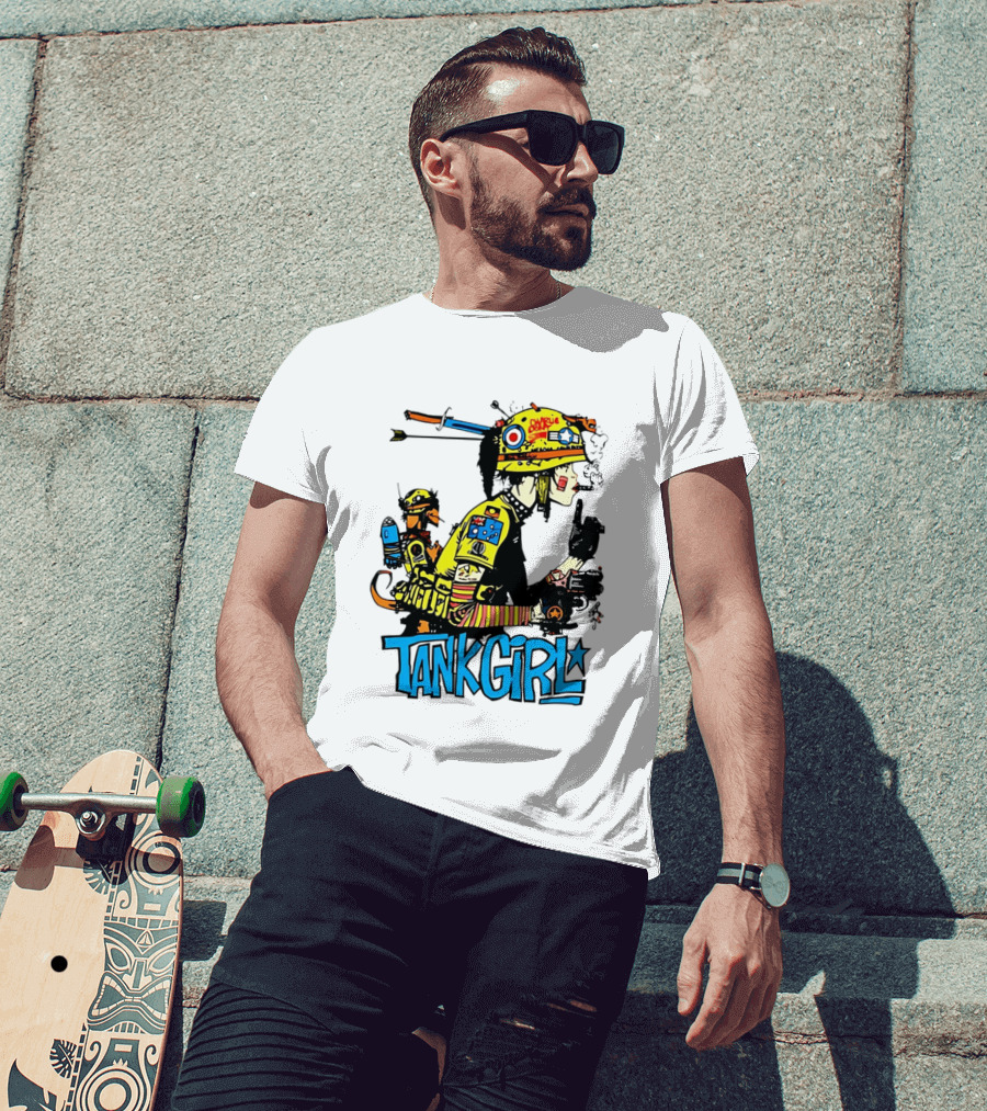 Tank Girl Vol 2 Comic Graphic With Booga And Classic Helmet T-Shirt