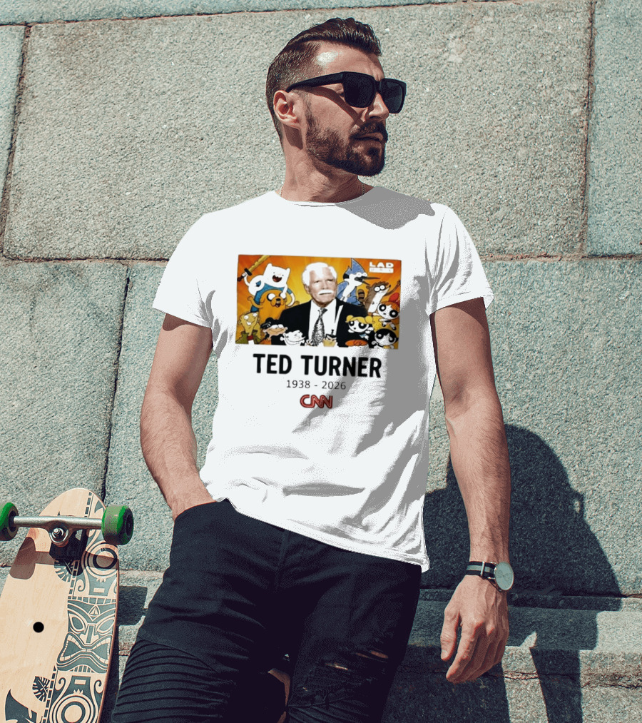 Ted Turner 1938 2026 Cartoon Network Characters CNN Meme T-Shirt