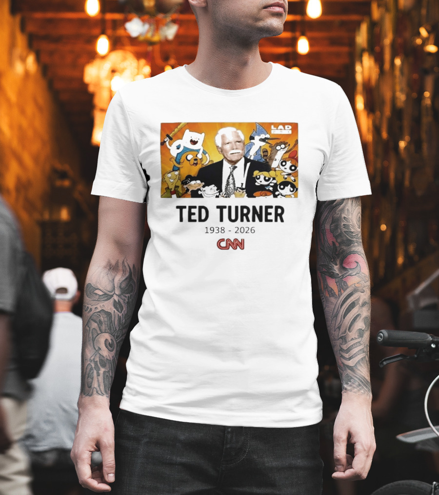 Ted Turner 1938 2026 Cartoon Network Characters CNN Meme T-Shirt