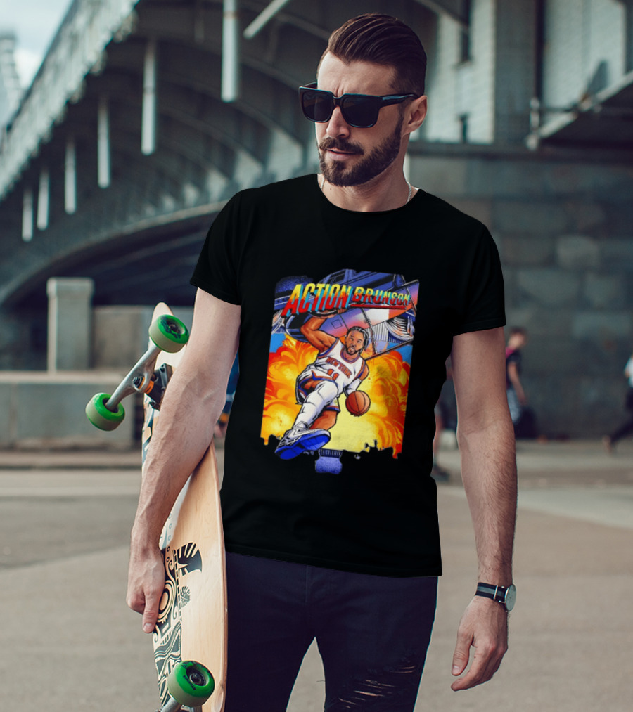 Action Brunson New York Knicks Basketball Comic Explosive Dynamic T-Shirt