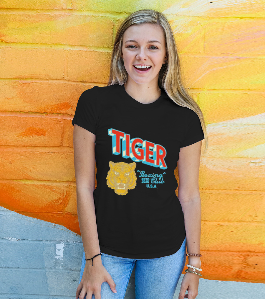 Tiger Boxing Club Estd 2026 USA Tiger Head Logo Sports Team T-Shirt