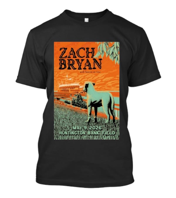 Zach Bryan Huntington Bank Field May 9 2026 With Heaven On Tour T-Shirt